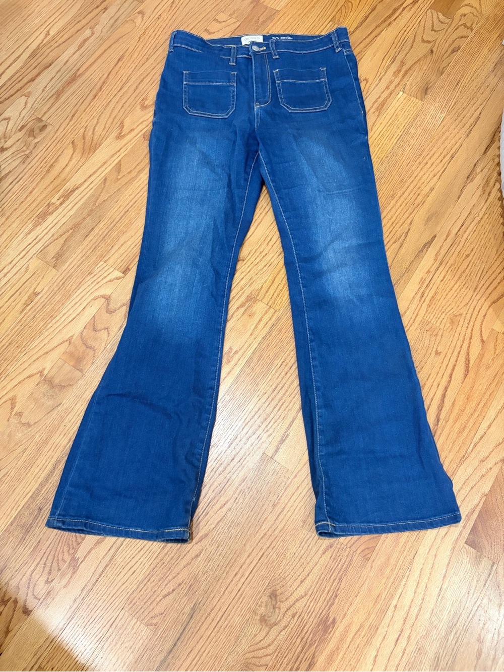 Pilcro Women's Dark Blue Flare Jeans
